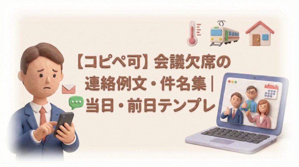 【コピペ可】会議欠席のメール例文｜当日・直前のマナーと件名集