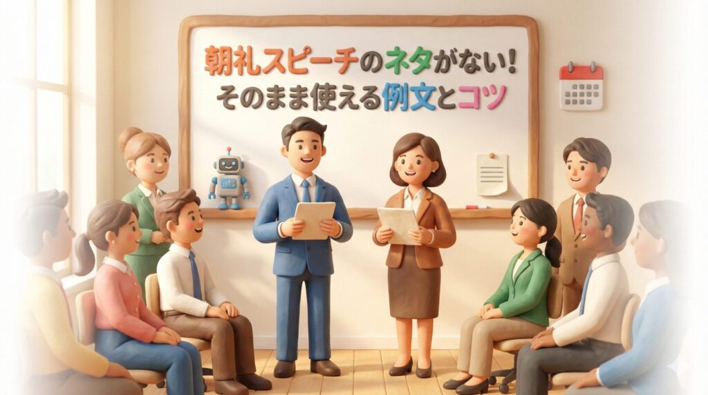 朝礼スピーチのネタ切れ解消！そのまま読める例文と1分・3分のコツ