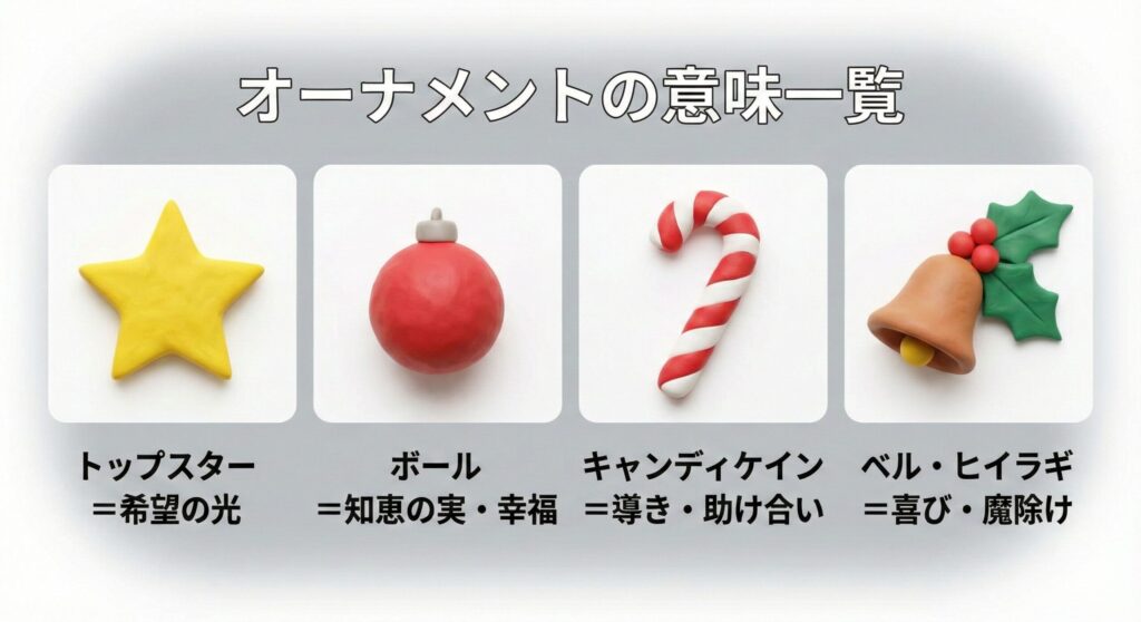 【一覧表あり】オーナメント（飾り）の一つひとつにある深い意味