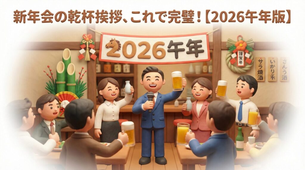 2026年新年会、乾杯の挨拶はこれで完璧！失敗しない例文とマナーの極意