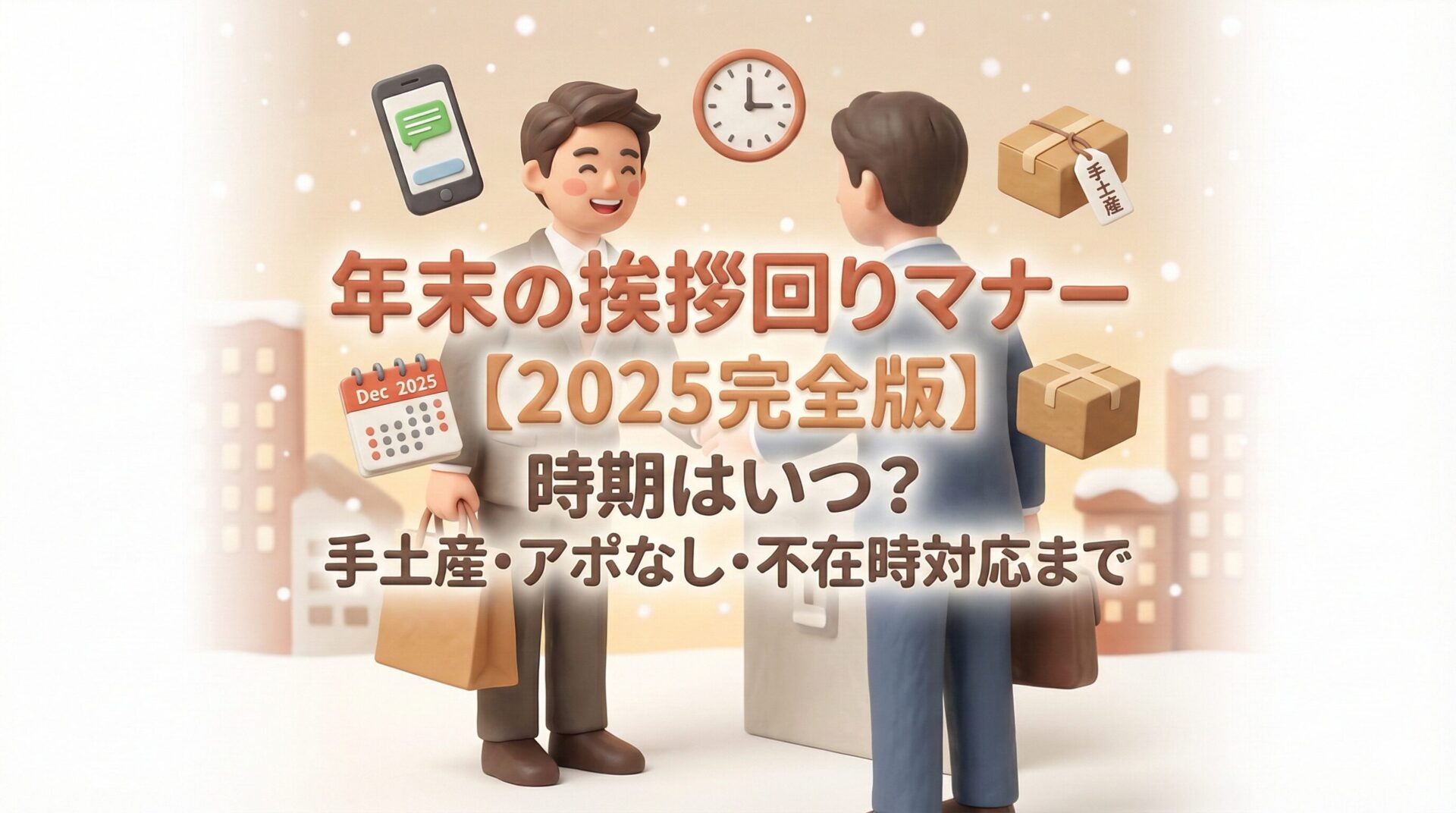 年末の挨拶回りマナー【2025完全版】時期はいつ?手土産・アポなし・不在時対応まで