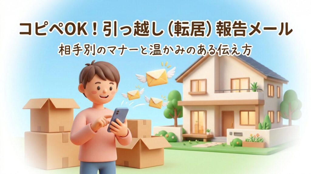 コピペでOK！引っ越し報告メールの相手別例文集と基本マナー