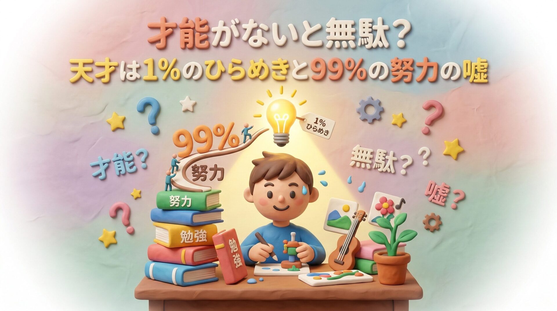 才能がないと無駄?天才は1%のひらめきと99%の努力の嘘