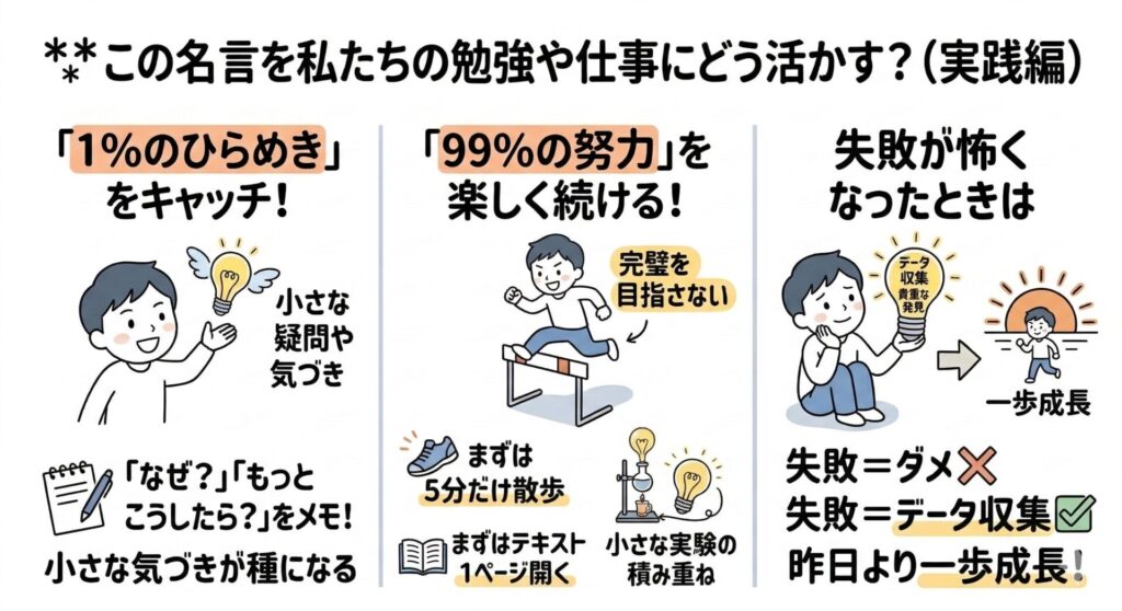 この名言を私たちの勉強や仕事にどう活かす？（実践編）