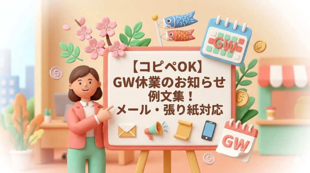 【コピペOK】GW休業のお知らせ例文集！メール・張り紙対応