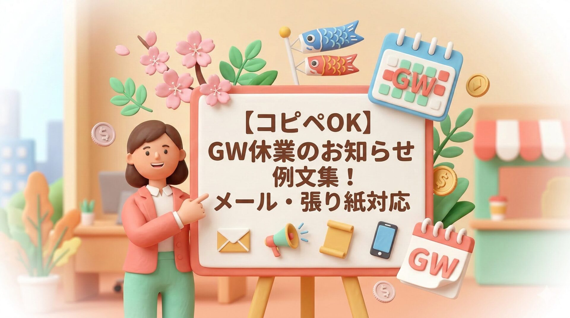 【コピペOK】GW休業のお知らせ例文集!メール・張り紙対応