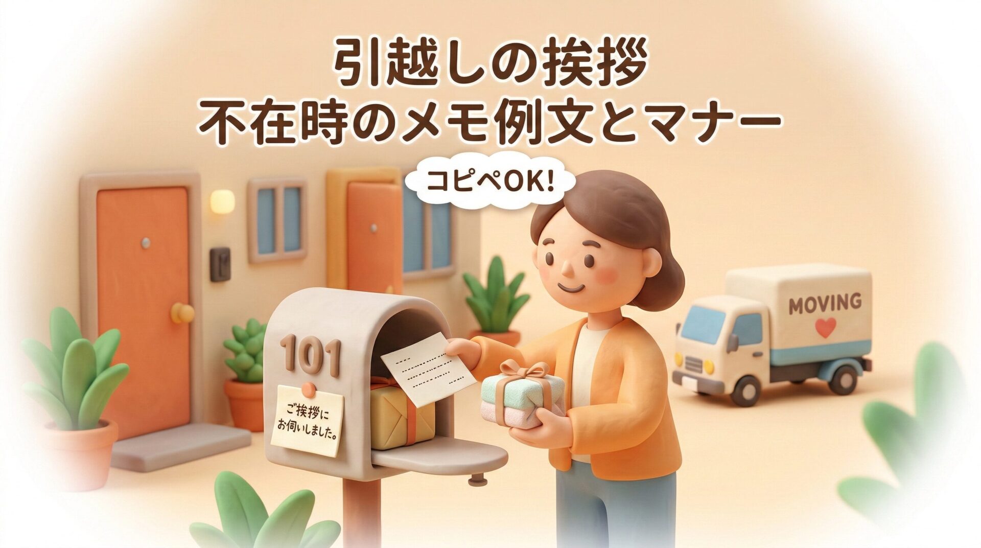 【コピペOK】引越しの挨拶で不在時に残すメモ・手紙の例文集!好印象を与える書き方とマナー