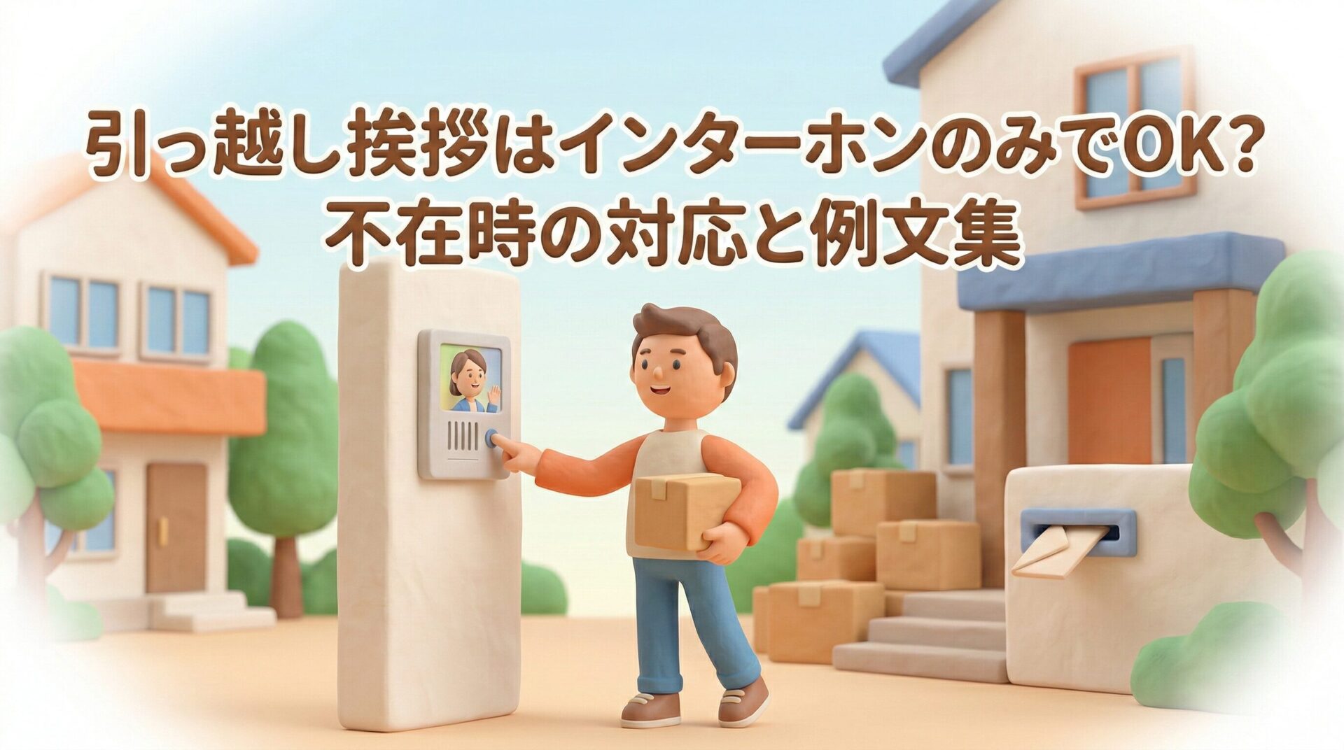 引っ越し挨拶はインターホンのみでOK?不在時の対応と例文集