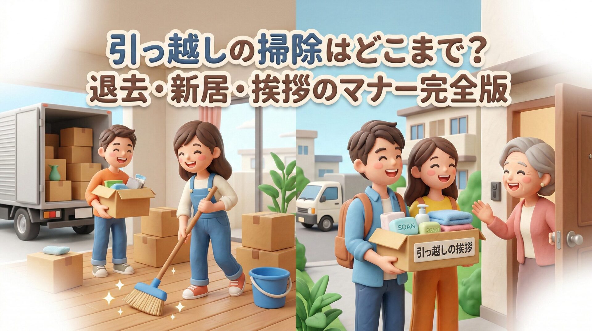 引っ越しの掃除はどこまでやるのがマナー?退去時・新居・挨拶の正解を完全解説
