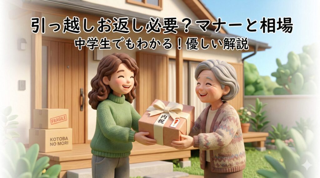 引っ越しのお返しは必要？相場やマナーを相手別に優しく解説