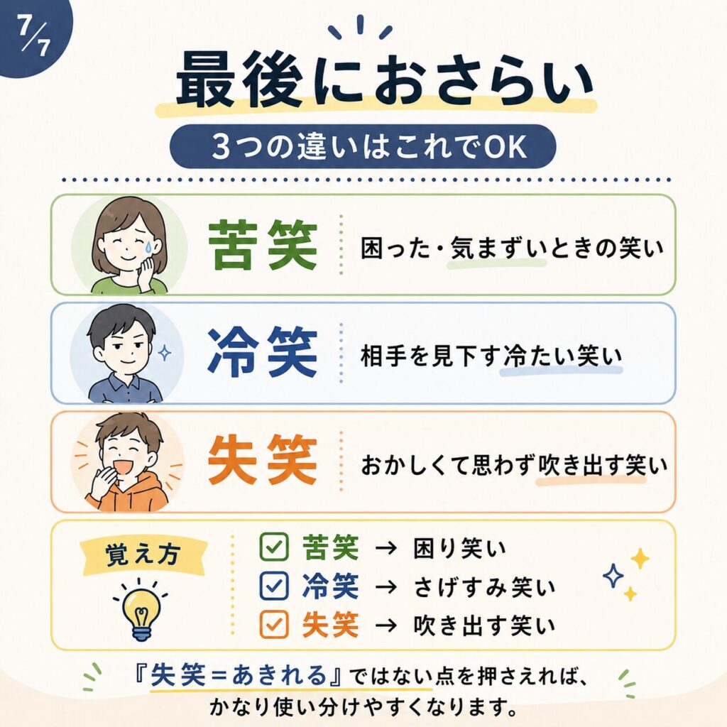 苦笑・冷笑・失笑の違い